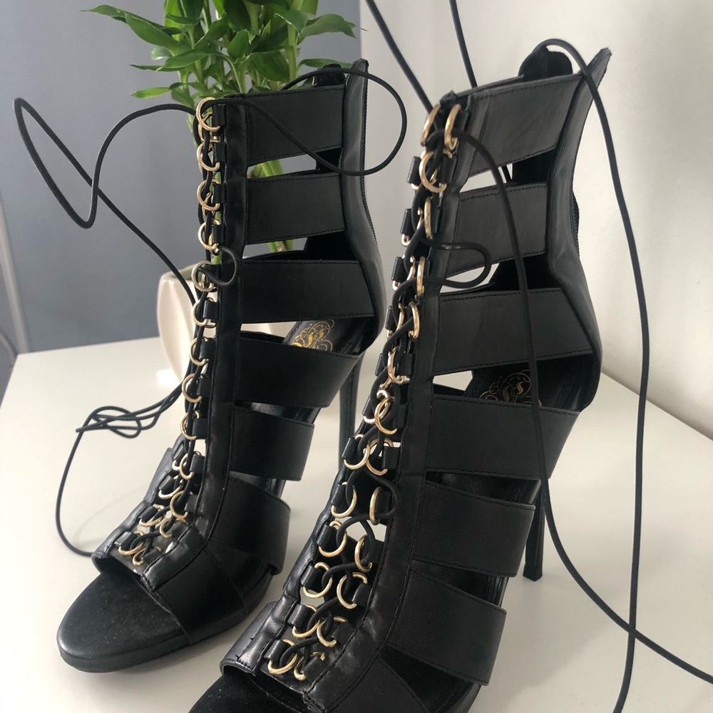 Black Lace Up Heels